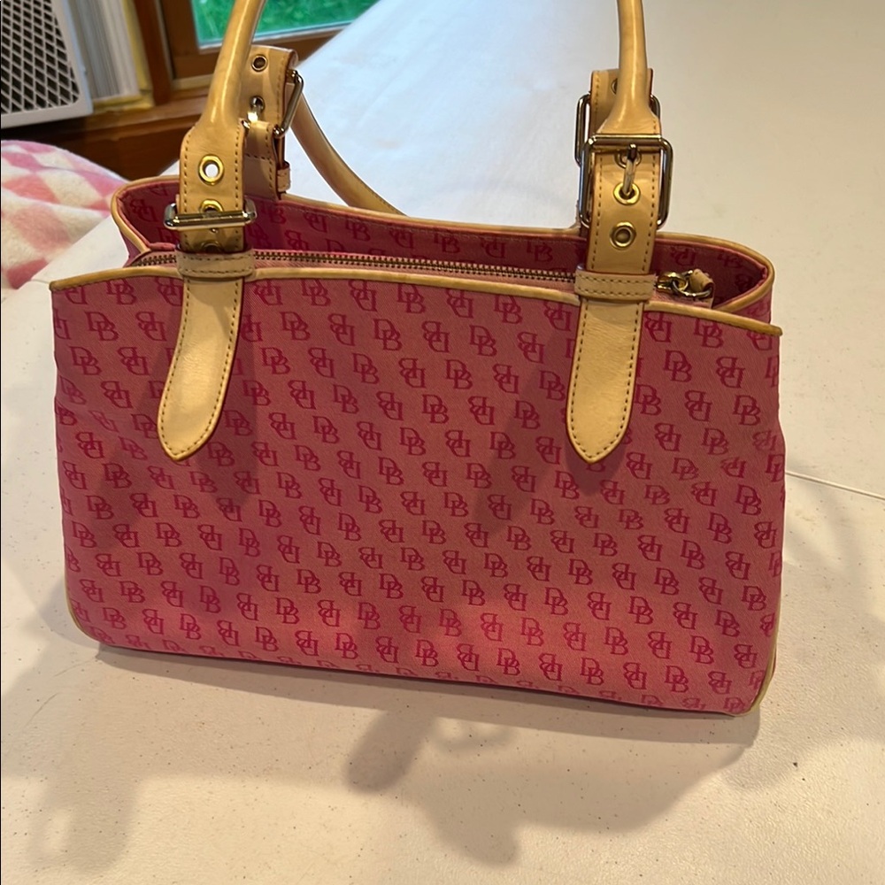 #15. Vintage Dooney & Bourke Pink and Tan bag - Picture 3 of 15